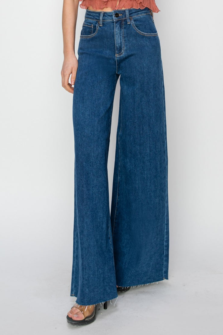 RISEN High Rise Palazzo Jeans - The Michelle Style Boutique