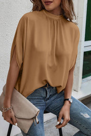 Tie Back Slit Half Sleeve Blouse - The Michelle Style Boutique