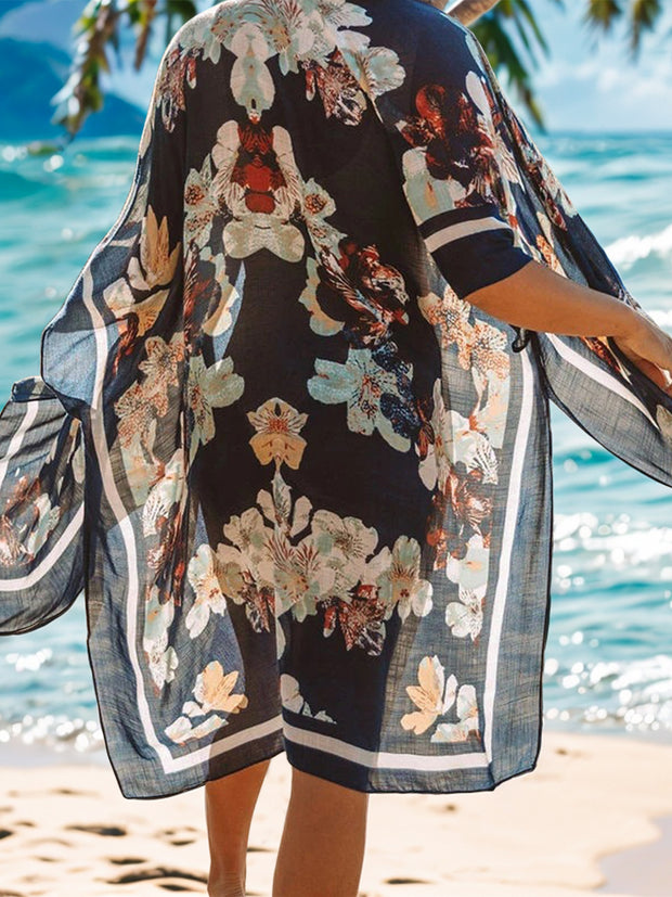 Printed Open Front Cover-Up - The Michelle Style Boutique