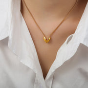 Gold-Plated Heart Pendant Necklace - The Michelle Style Boutique