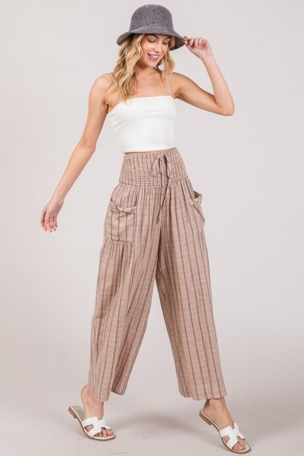 SAGE + FIG Cotton Gauze Wash Stripe Pants - The Michelle Style Boutique