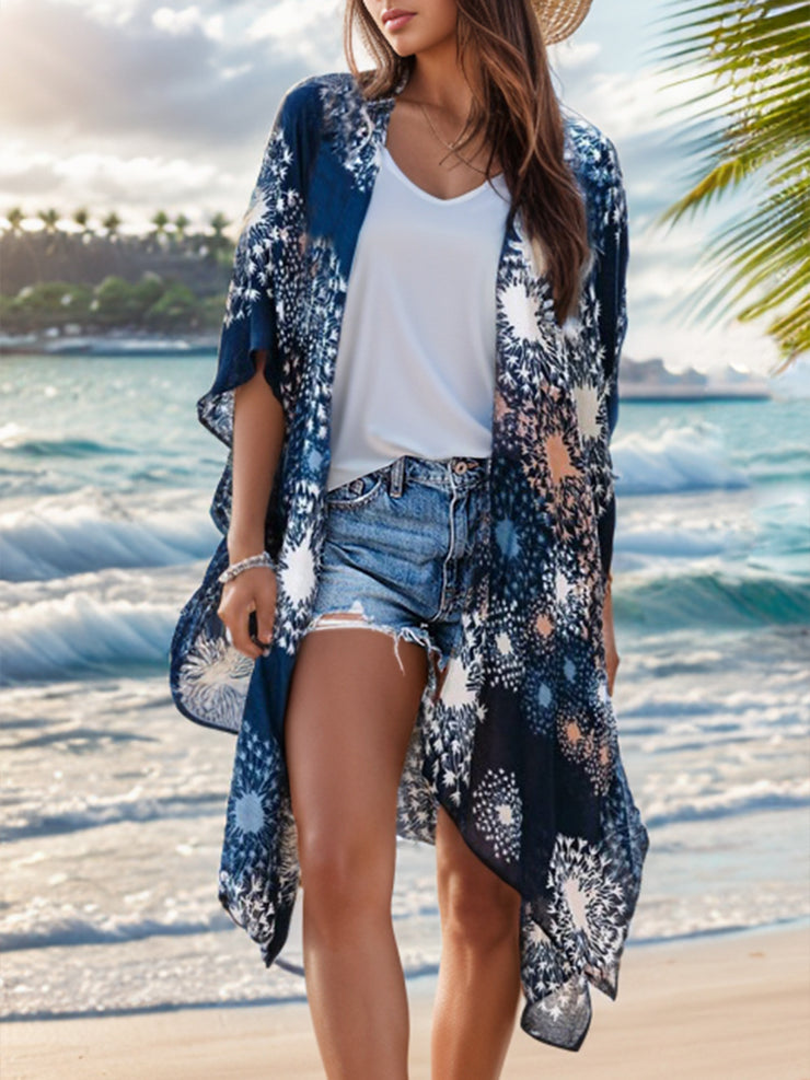 Printed Open Front Cover-Up - The Michelle Style Boutique