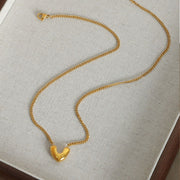 Gold-Plated Heart Pendant Necklace - The Michelle Style Boutique