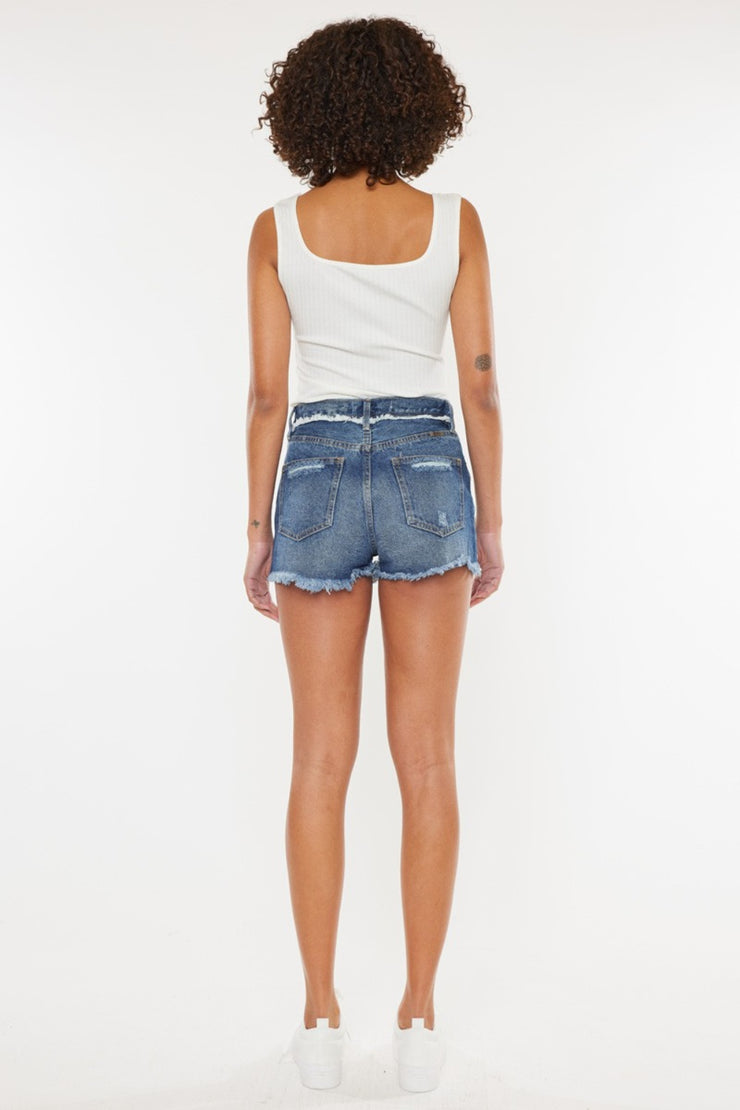 Kancan Distressed Button Fly Denim Shorts - The Michelle Style Boutique