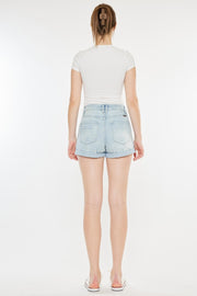 Kancan High Rise Repaired Mom Denim Shorts - The Michelle Style Boutique