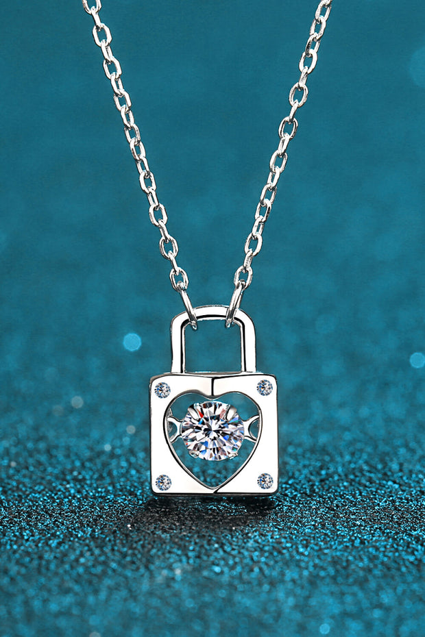 Adored Moissanite Lock Pendant Necklace - The Michelle Style Boutique