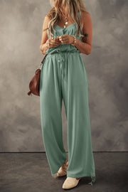 Drawstring Wide Strap Wide Leg Overalls - The Michelle Style Boutique