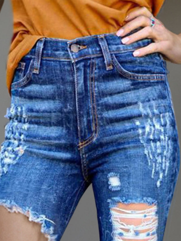 Raw Hem Distressed Bootcut Jeans - The Michelle Style Boutique