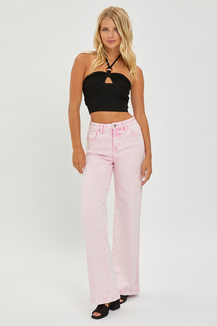 RISEN Full Size High Rise Tummy Control Wide Leg Jeans - The Michelle Style Boutique