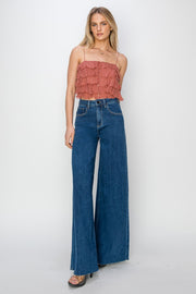 RISEN High Rise Palazzo Jeans - The Michelle Style Boutique