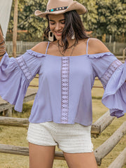 Square Neck Flare Sleeve Blouse - The Michelle Style Boutique