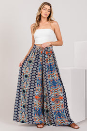 SAGE + FIG Bohemian Multi Geo Print Wide Leg Pants - The Michelle Style Boutique