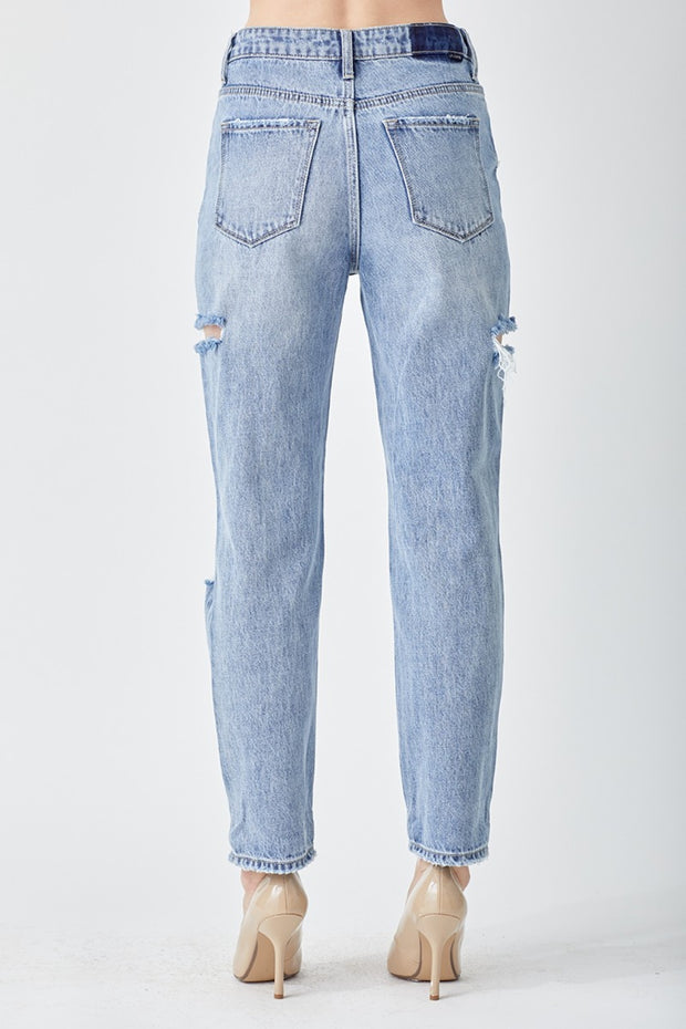 RISEN Distressed Slim Cropped Jeans - The Michelle Style Boutique