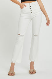 RISEN Full Size High Rise Button Fly Straight Ankle Jeans - The Michelle Style Boutique