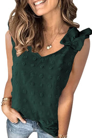 Full Size Swiss Dot V-Neck Tank - The Michelle Style Boutique