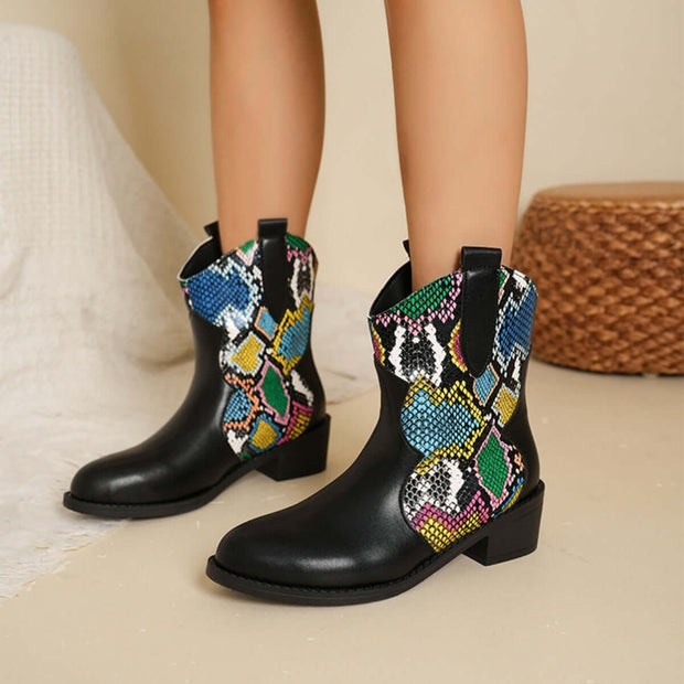 PU Leather Color Block Boots - The Michelle Style Boutique