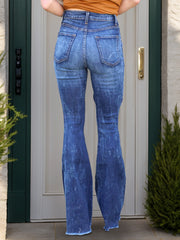 Raw Hem Distressed Bootcut Jeans - The Michelle Style Boutique