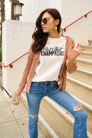 Simply Love Full Size BUT FIRST CHAMPAGNE Round Neck T-Shirt - The Michelle Style Boutique