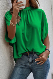 Tie Back Slit Half Sleeve Blouse - The Michelle Style Boutique