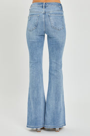 Full Size High Rise Frayed Hem Flare Jeans - The Michelle Style Boutique