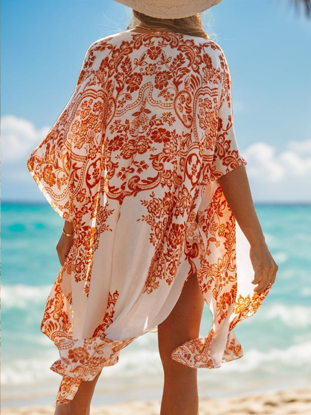 Printed Open Front Cover-Up - The Michelle Style Boutique