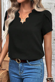 V-Neck Short Sleeve T-Shirt - The Michelle Style Boutique