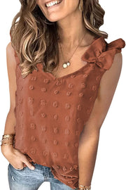 Full Size Swiss Dot V-Neck Tank - The Michelle Style Boutique