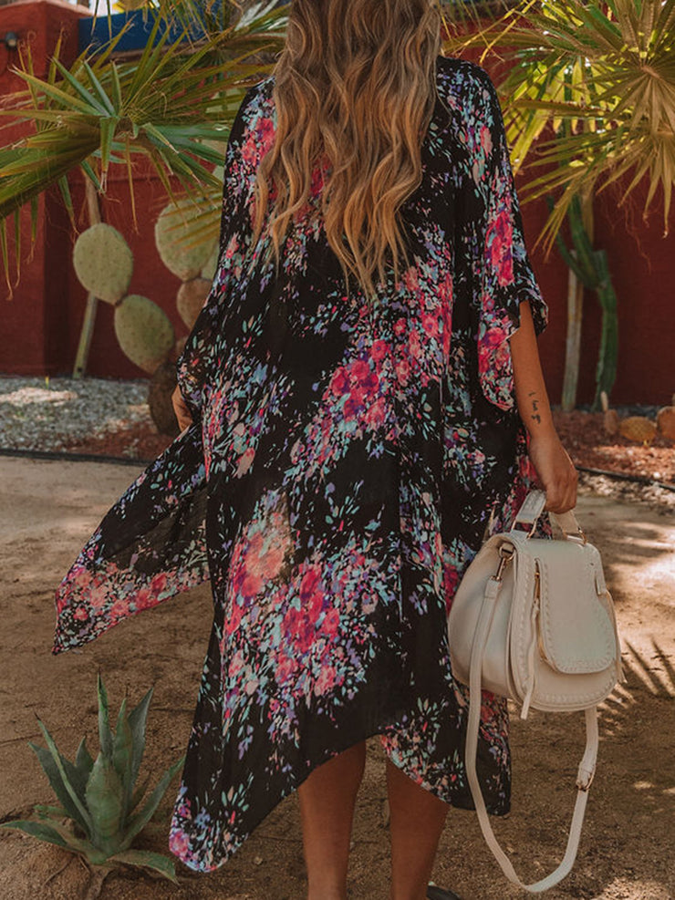 Printed Open Front Cover-Up - The Michelle Style Boutique