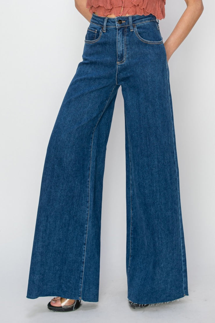 RISEN High Rise Palazzo Jeans - The Michelle Style Boutique