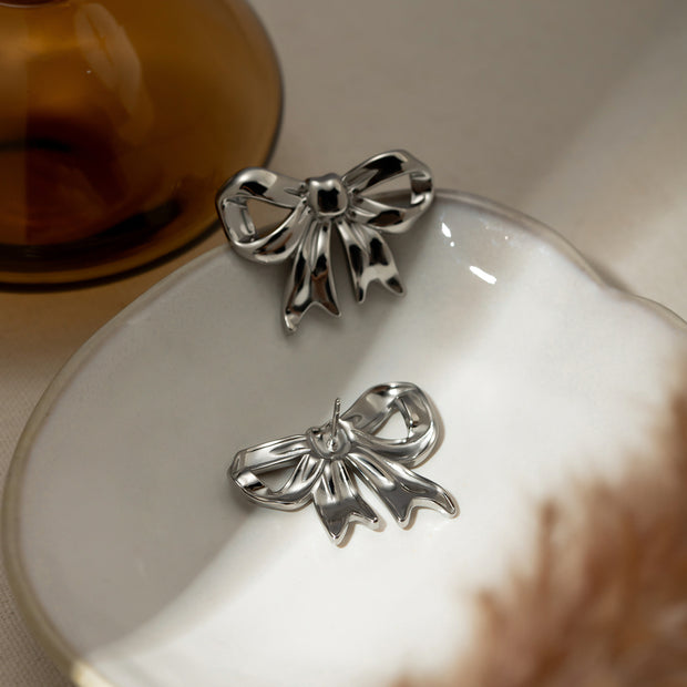 Stainless Steel Bow Stud Earrings - The Michelle Style Boutique