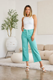 RFM Crop Chloe Full Size Tummy Control High Waist Raw Hem Jeans - The Michelle Style Boutique