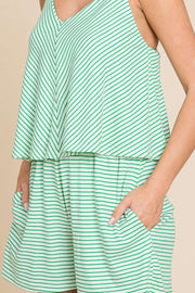 Culture Code Full Size Double Flare Striped Romper - The Michelle Style Boutique