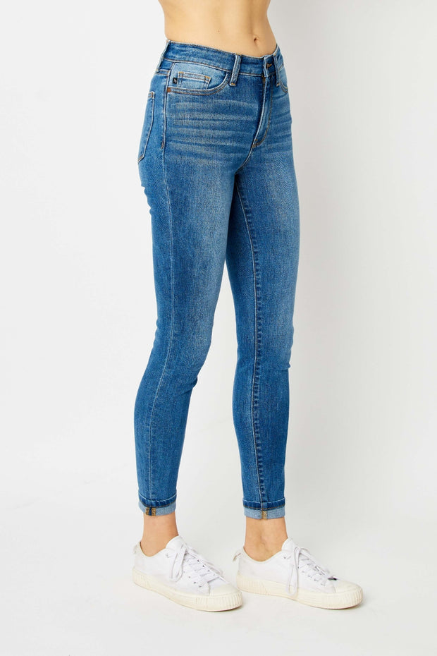 Judy Blue Full Size Cuffed Hem Low Waist Skinny Jeans - The Michelle Style Boutique