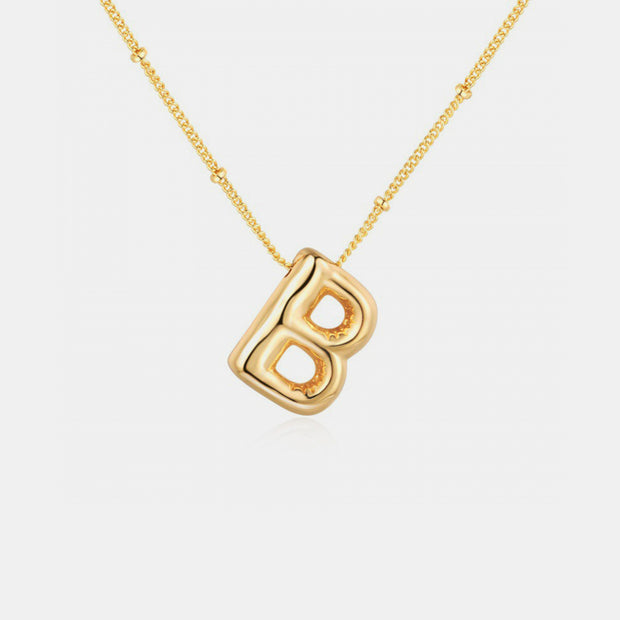 Gold-Plated Letter Pendant Necklace - The Michelle Style Boutique