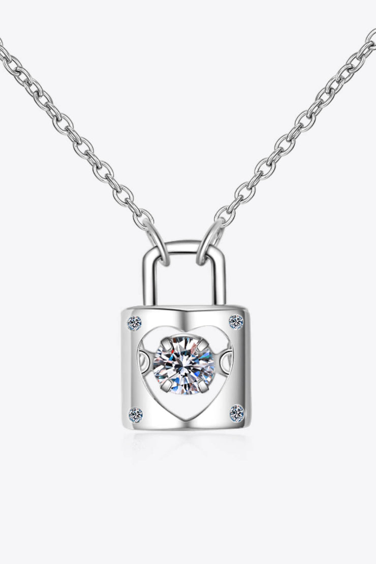 Adored Moissanite Lock Pendant Necklace - The Michelle Style Boutique