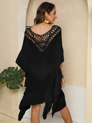 Cutout Ruffled Half Sleeve Cover-Up - The Michelle Style Boutique