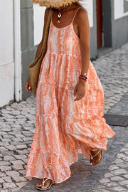 Printed Scoop Neck Maxi Cami Dress - The Michelle Style Boutique