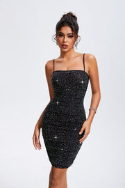 Rhinestone Square Neck Cami Dress - The Michelle Style Boutique