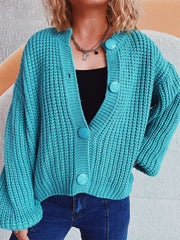 Button Up Long Sleeve Cardigan