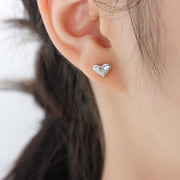 Titanium Steel Zircon Heart Stud Earrings - The Michelle Style Boutique