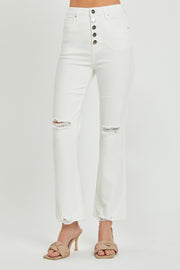 RISEN Full Size High Rise Button Fly Straight Ankle Jeans - The Michelle Style Boutique