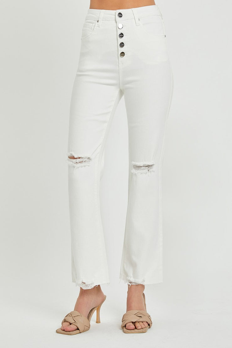 RISEN Full Size High Rise Button Fly Straight Ankle Jeans - The Michelle Style Boutique