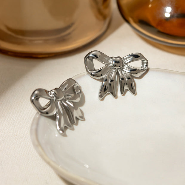 Stainless Steel Bow Stud Earrings - The Michelle Style Boutique