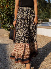 Geometric Elastic Waist Maxi Skirt - The Michelle Style Boutique