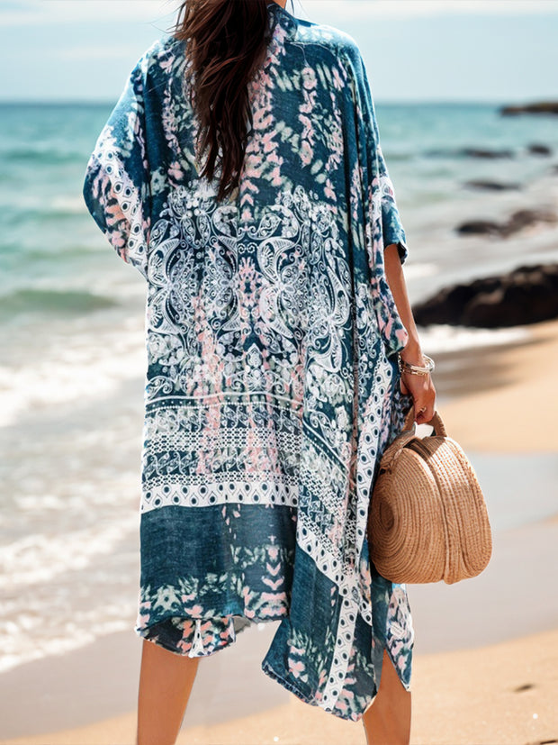 Printed Open Front Cover-Up - The Michelle Style Boutique