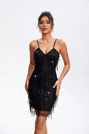 Sequin V-Neck Wrap Cami Dress - The Michelle Style Boutique