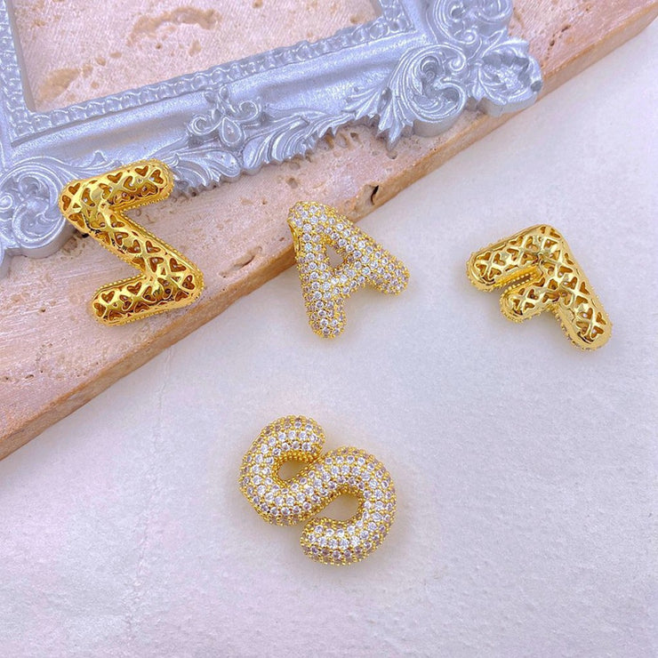 Gold-Plated Inlaid Zircon Letter Necklace - The Michelle Style Boutique