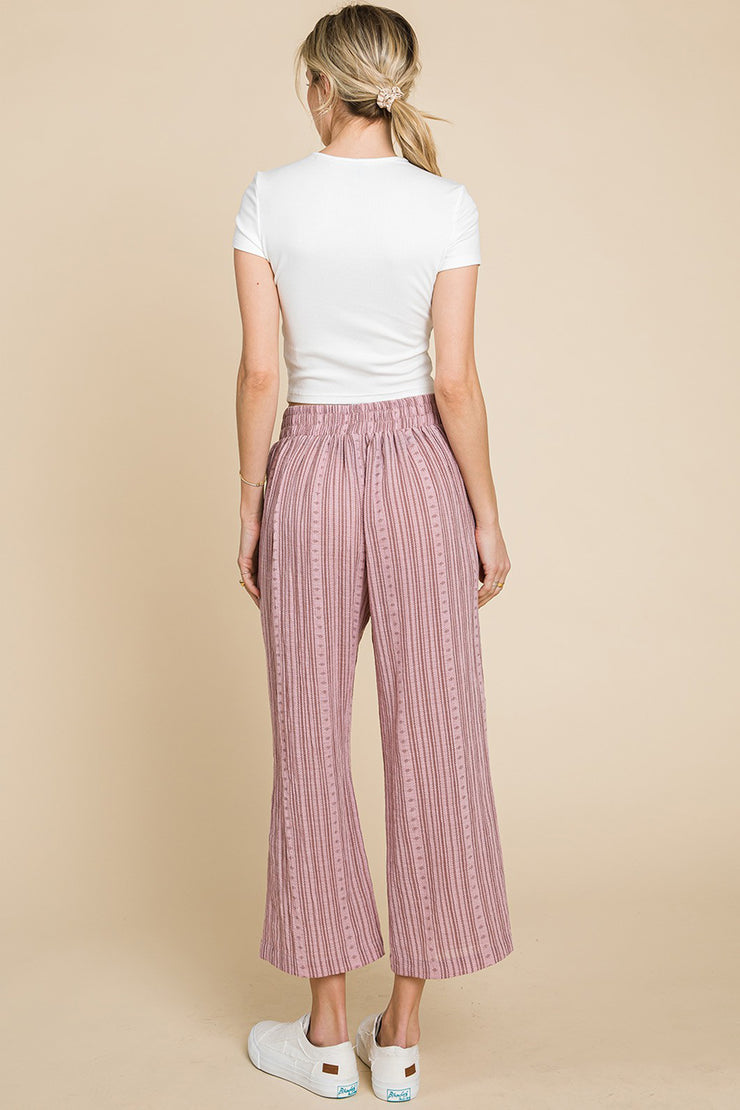 Cotton Bleu by Nu Lab Striped Elastic Waist Wide Leg Pants - The Michelle Style Boutique