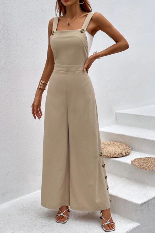 Square Neck Wide Strap Jumpsuit - The Michelle Style Boutique