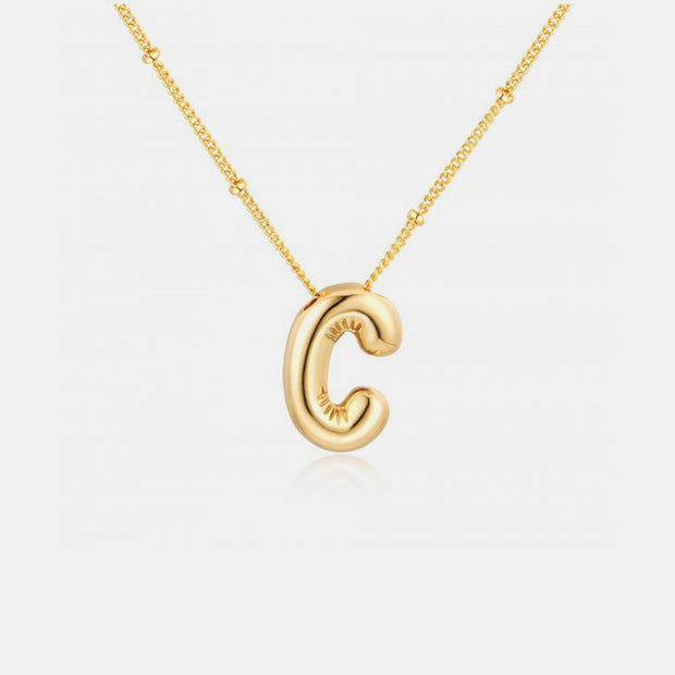 Gold-Plated Letter Pendant Necklace - The Michelle Style Boutique